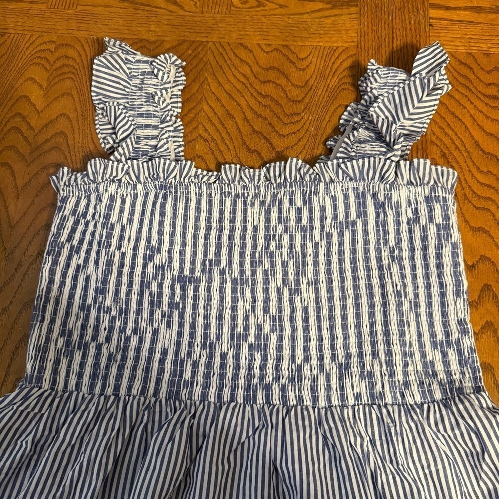 NEW Sugarlips Katie Striped Smocked Bodice Tiered Midi Dress Sz XL Milkmaid Chic - Picture 14 of 16